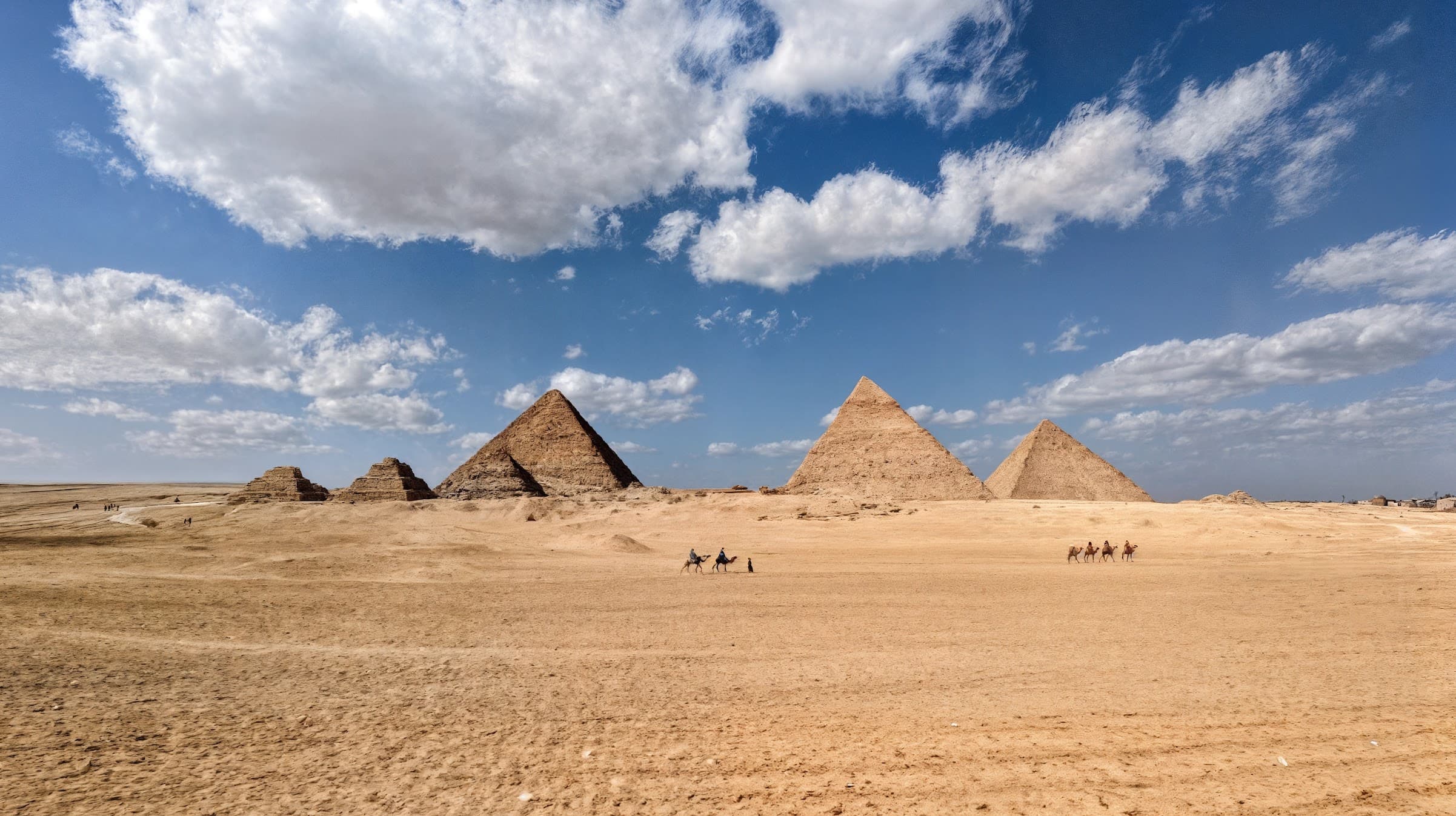 Pyramids and camel in Giza